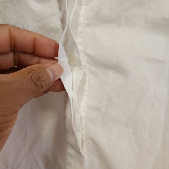 Derek Lam Tank Top Womens 10 White Crosby Top Half Button Front V Split Hem - Picture 3 of 11